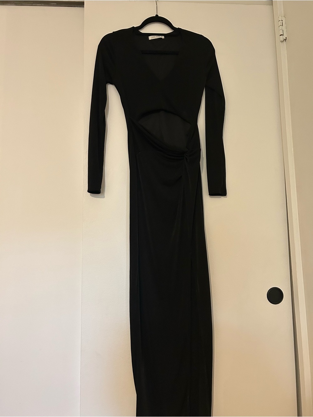 12th Tribe Black Long Sleeve Wrap Dress Size M
